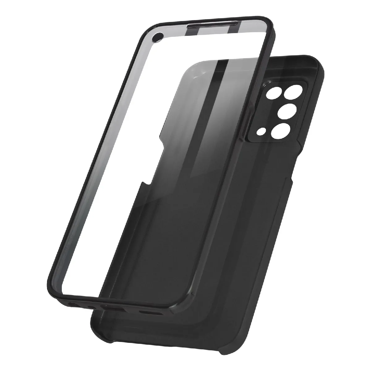 Avizar Noir Coque Pour Oppo A54 5G Et A74 5G Arrière Rigide Et Avant Souple