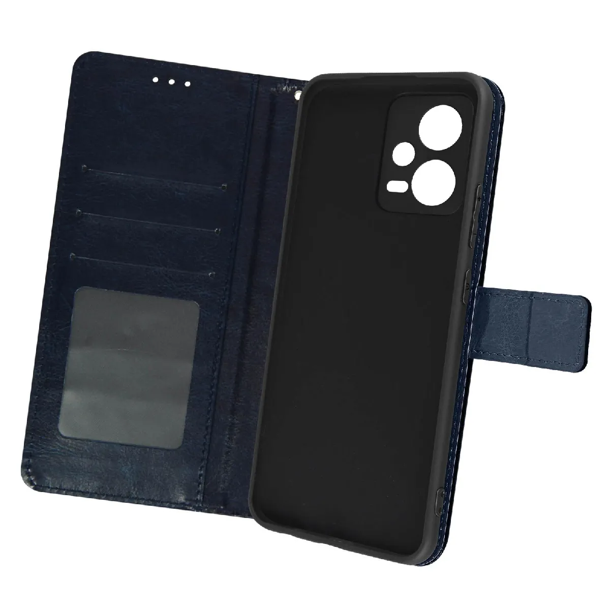 Avizar Bleu Étui Pour Xiaomi Redmi Note 12 5G Portefeuille Support Vidéo Nuit
