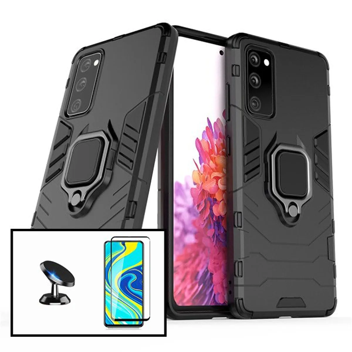 PHONECARE  Kit Samsung Galaxy S21 - Verre tremp&eacute; + Coque + Support