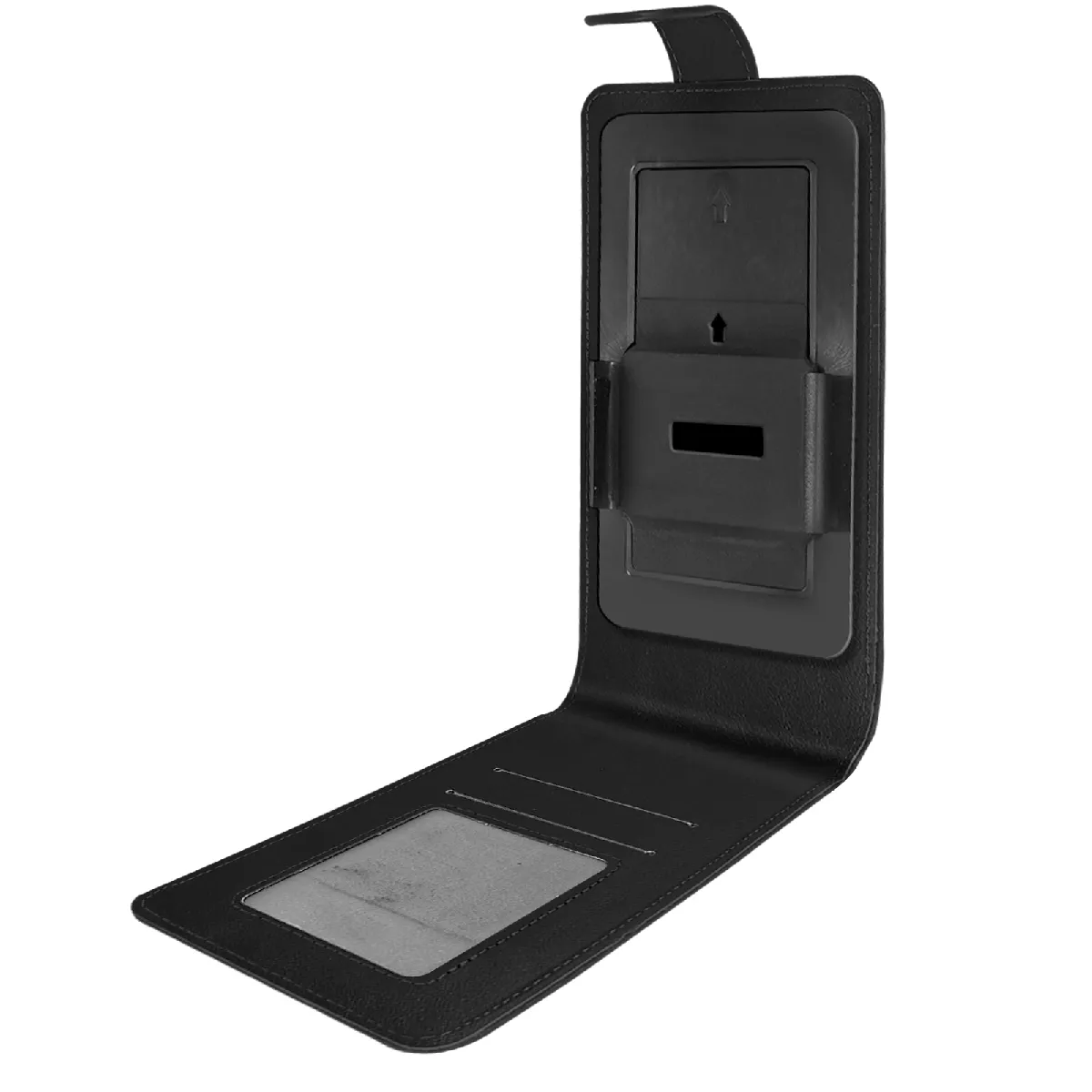 Avizar Noir Étui Pour Smartphone Universel Clapet Vertical Portefeuille Taille Xxl