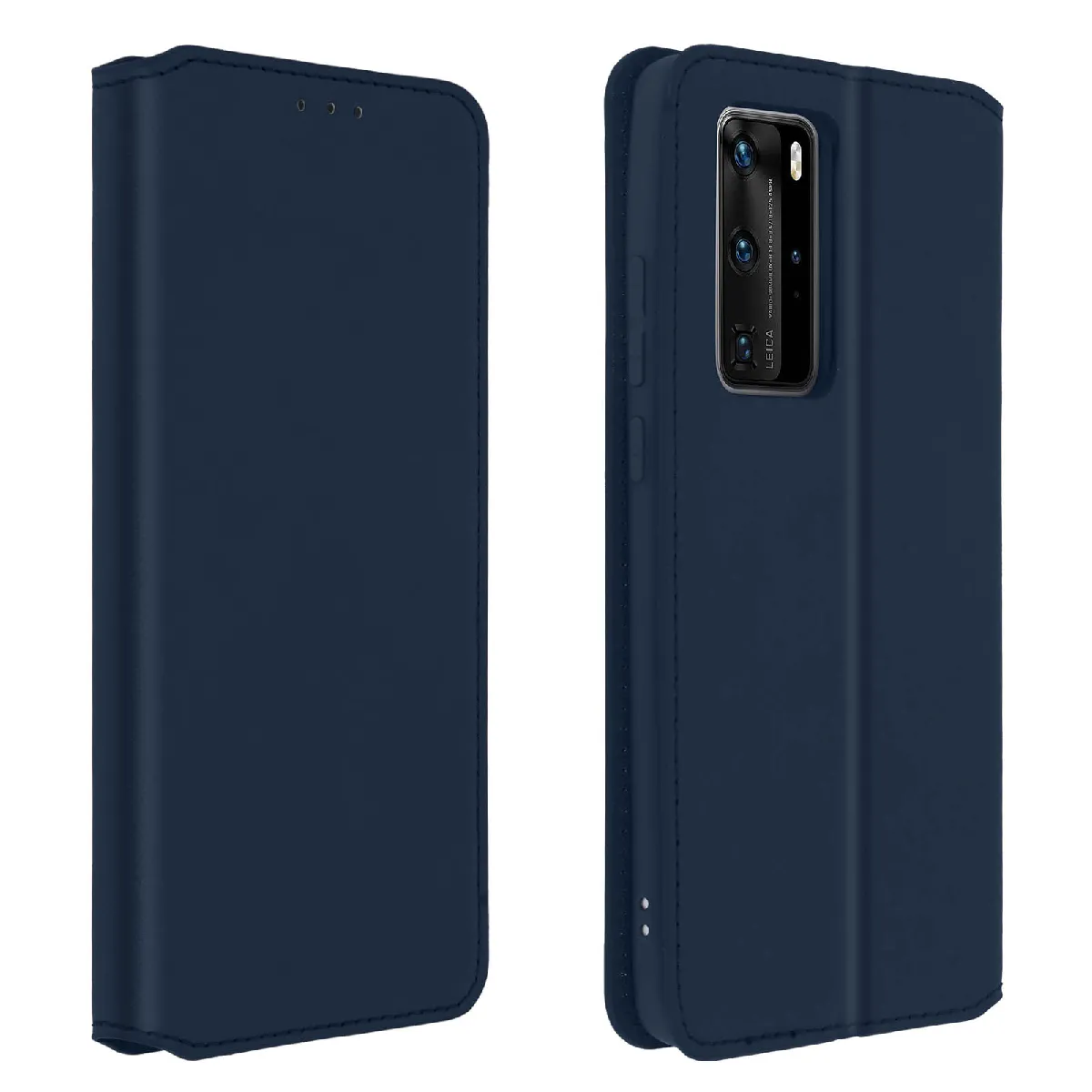 Avizar Bleu Housse Pour Huawei P40 Pro Étui Folio Portefeuille Fonction Support