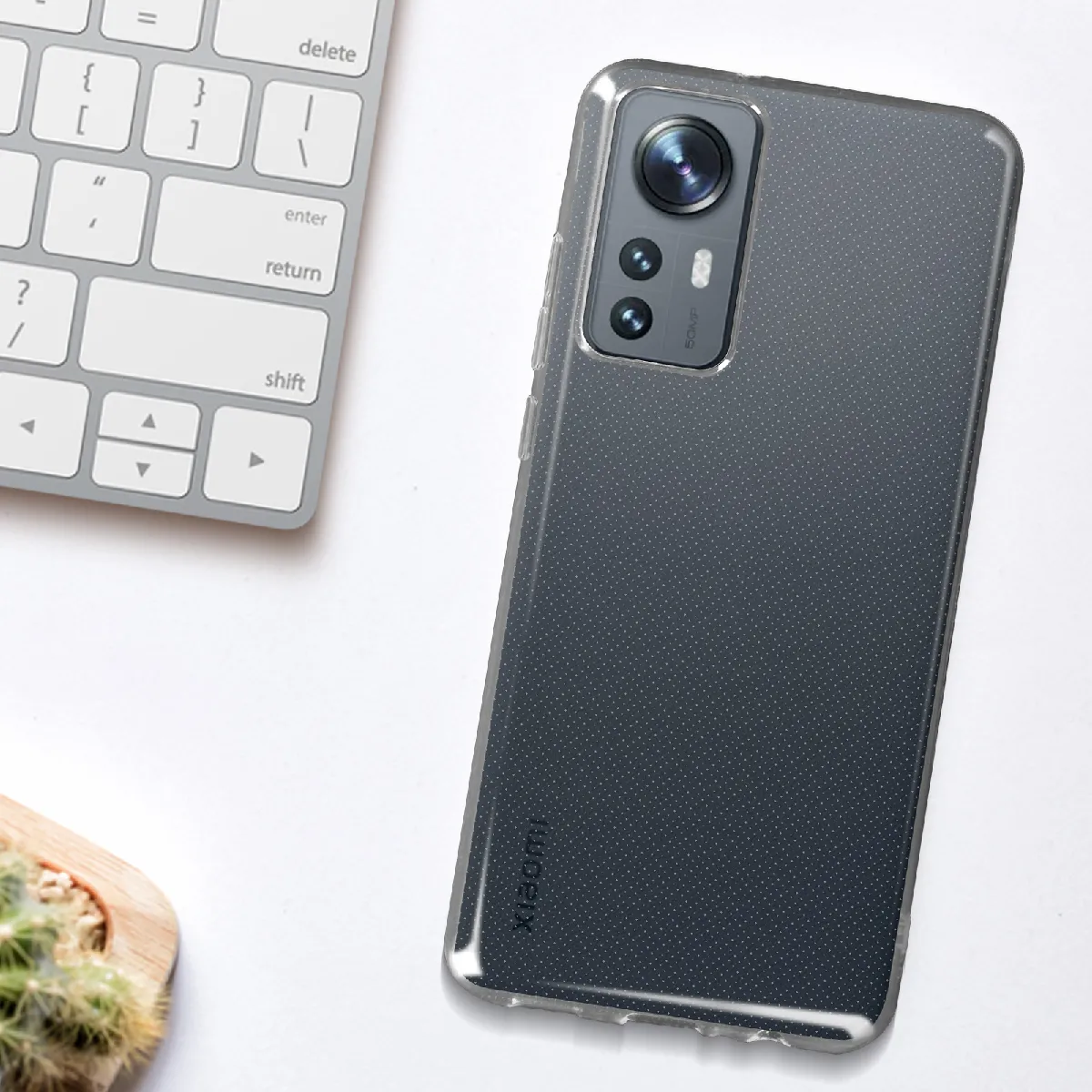 Coque Silicone Magnétique Pour Xiaomi 12 / 12X - Noir Transparent - Protection Anti-choc