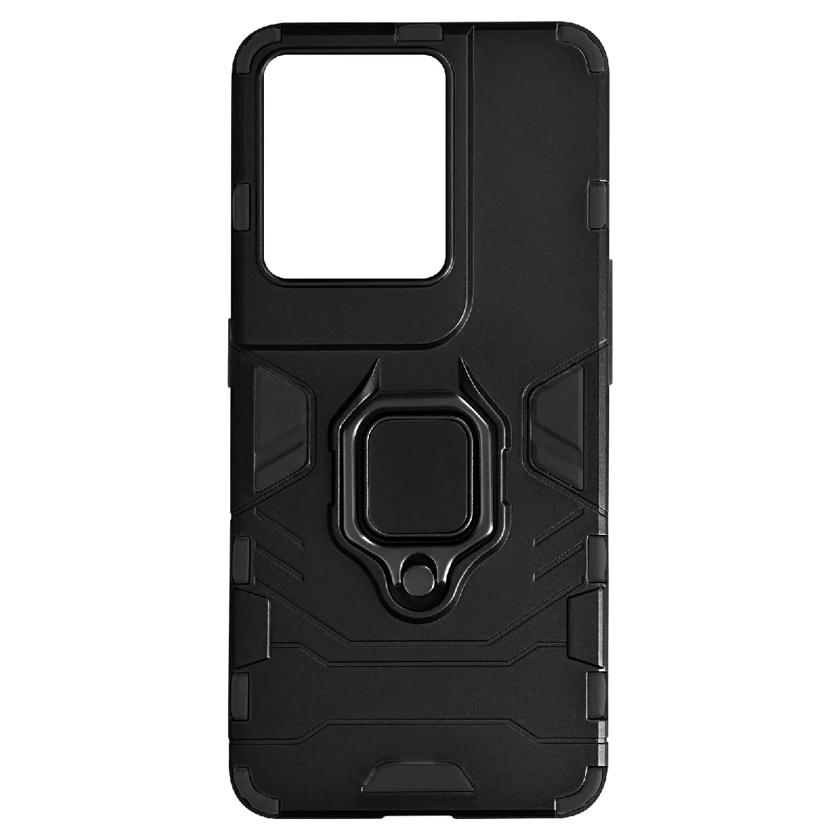Avizar Noir Coque Pour Oppo Reno 8 Pro 5G Hybride Antichoc Bague Métallique Support
