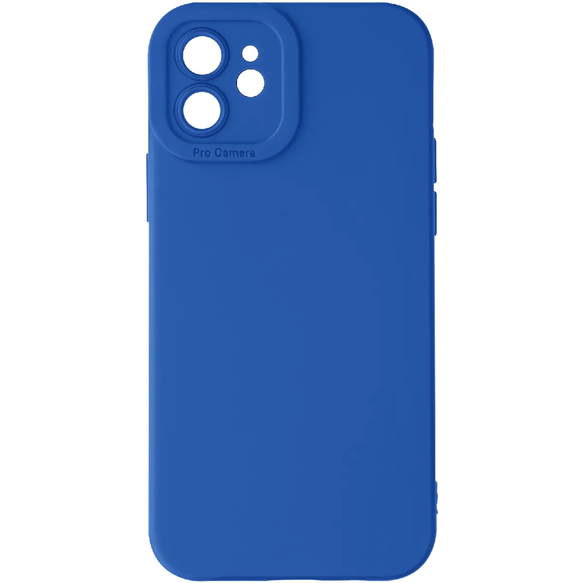 Avizar Bleu Coque Pour Iphone 12 Silicone Mat Protection Caméra