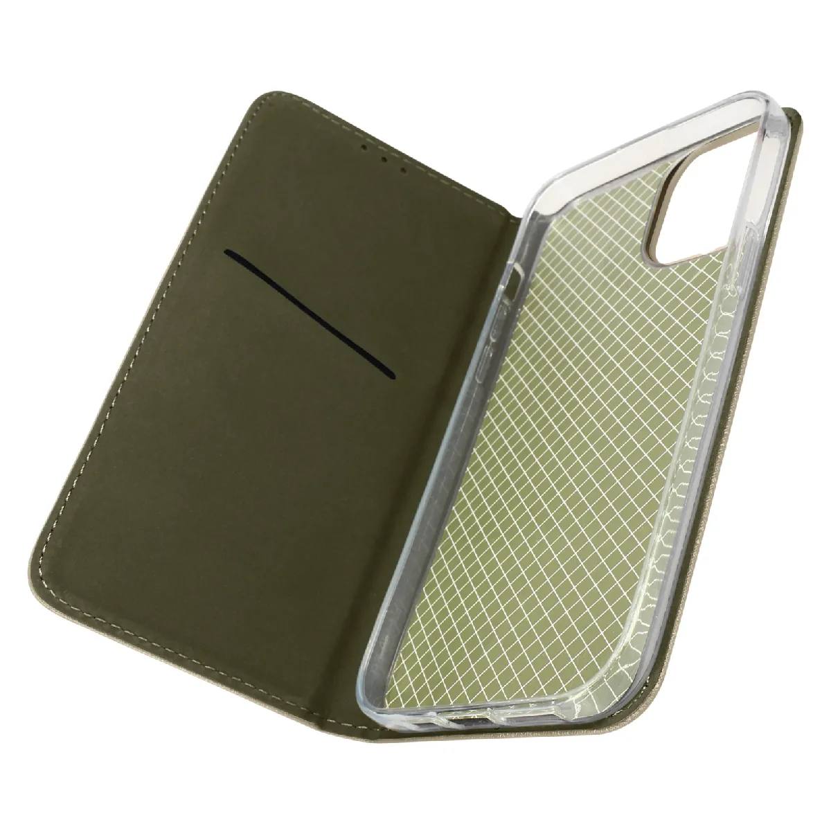 Avizar Doré Étui Pour Iphone 14 Clapet Magnétique Porte-Carte Fonction Support E