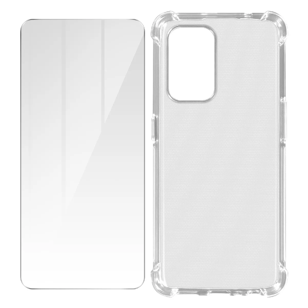 Avizar Pack Protection Oppo A94 5G Coque Souple Et Verre Trempé Transparent