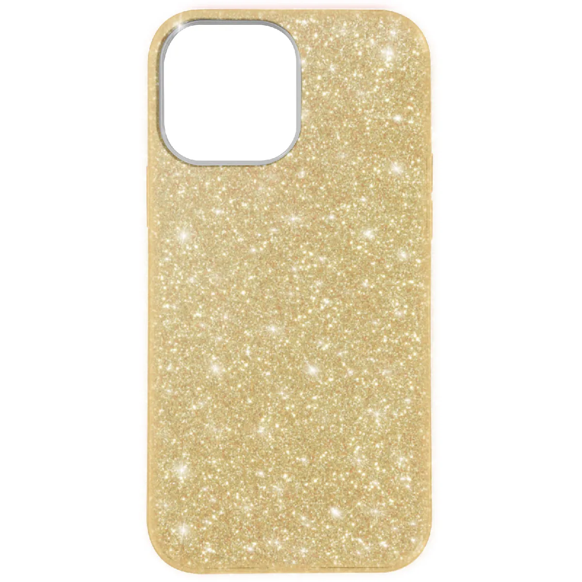 Avizar Doré Coque Pour Iphone 13 Pro Paillette Amovible Silicone Semi-Rigidee E