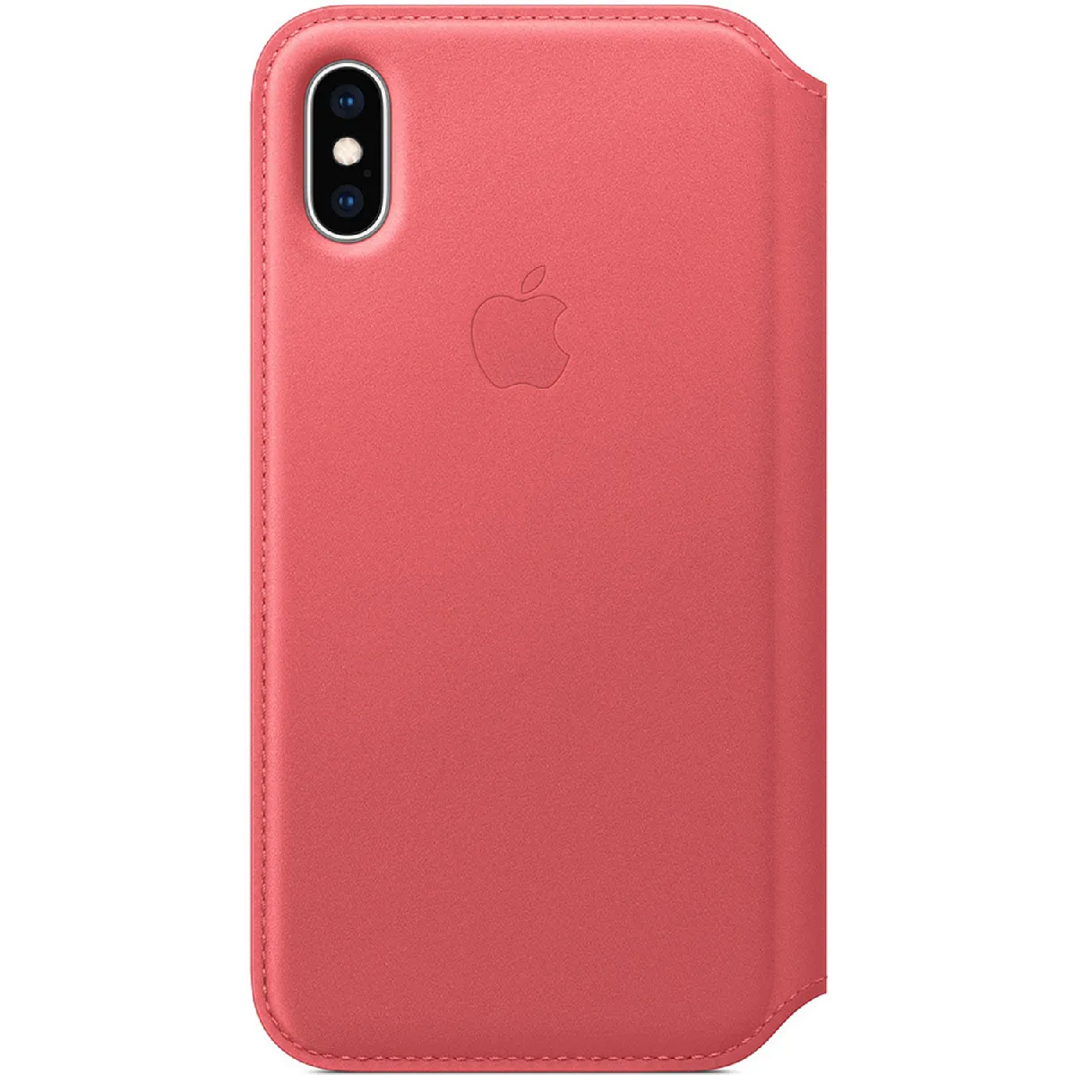 Apple iPhone XS Leather Folio - Rose Pivoine