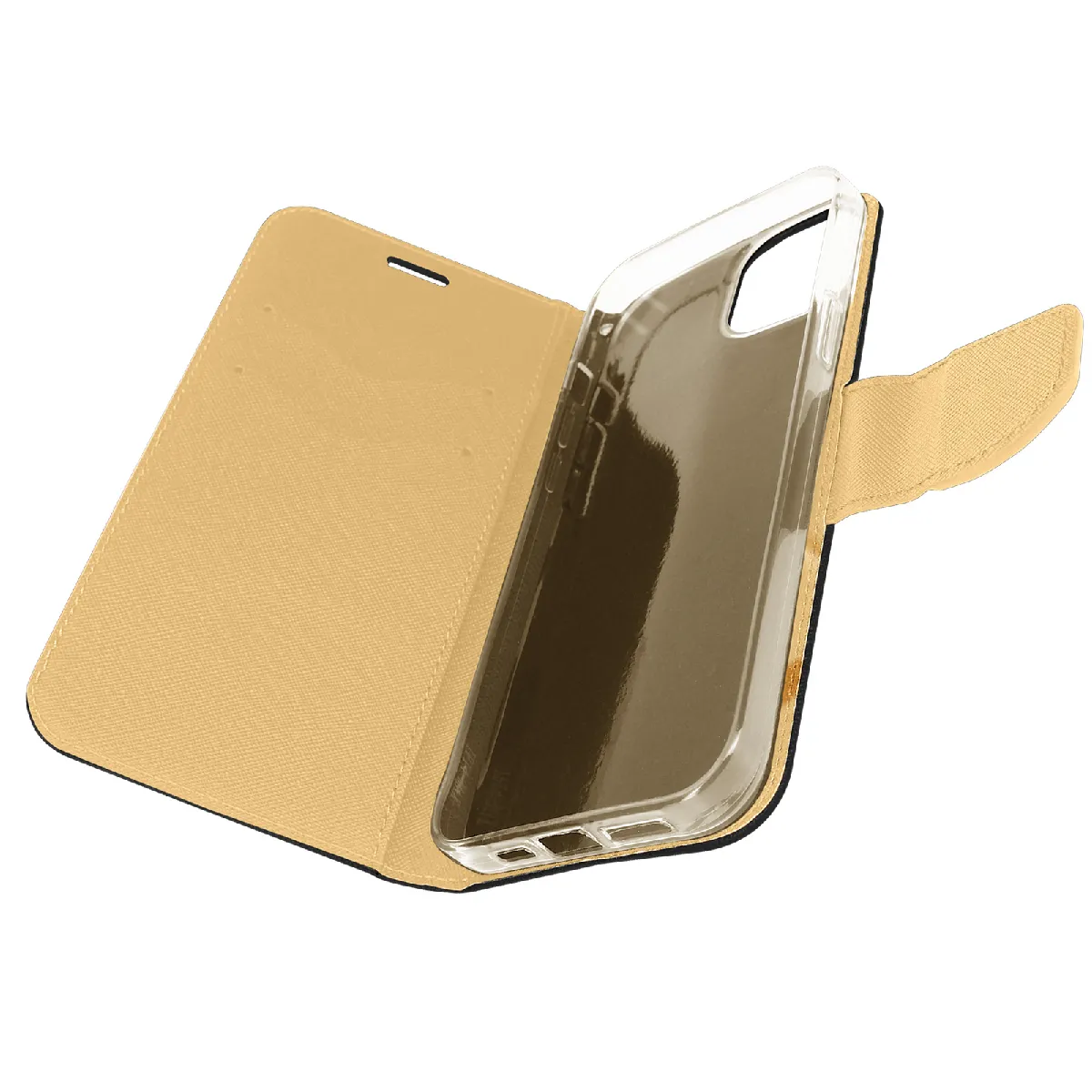 Avizar Noir Étui Pour Iphone 14 Plus Portefeuille Porte Carte Support Vidéo Et Or - Neuf - Image 3