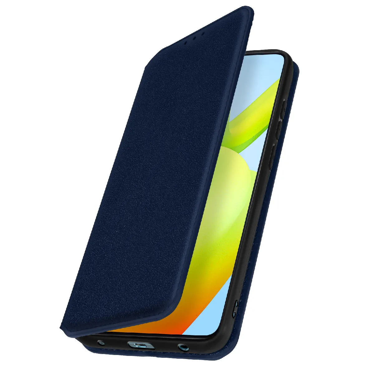Avizar Bleu Etui Portefeuille Pour Xiaomi Redmi A2 Clapet Magnétique Avec Support
