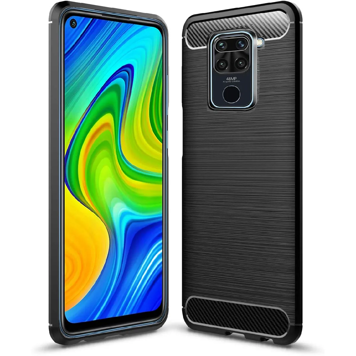 Xeptio Noir Coque En Fibre De Carbone Xiaomi Redmi Note 9