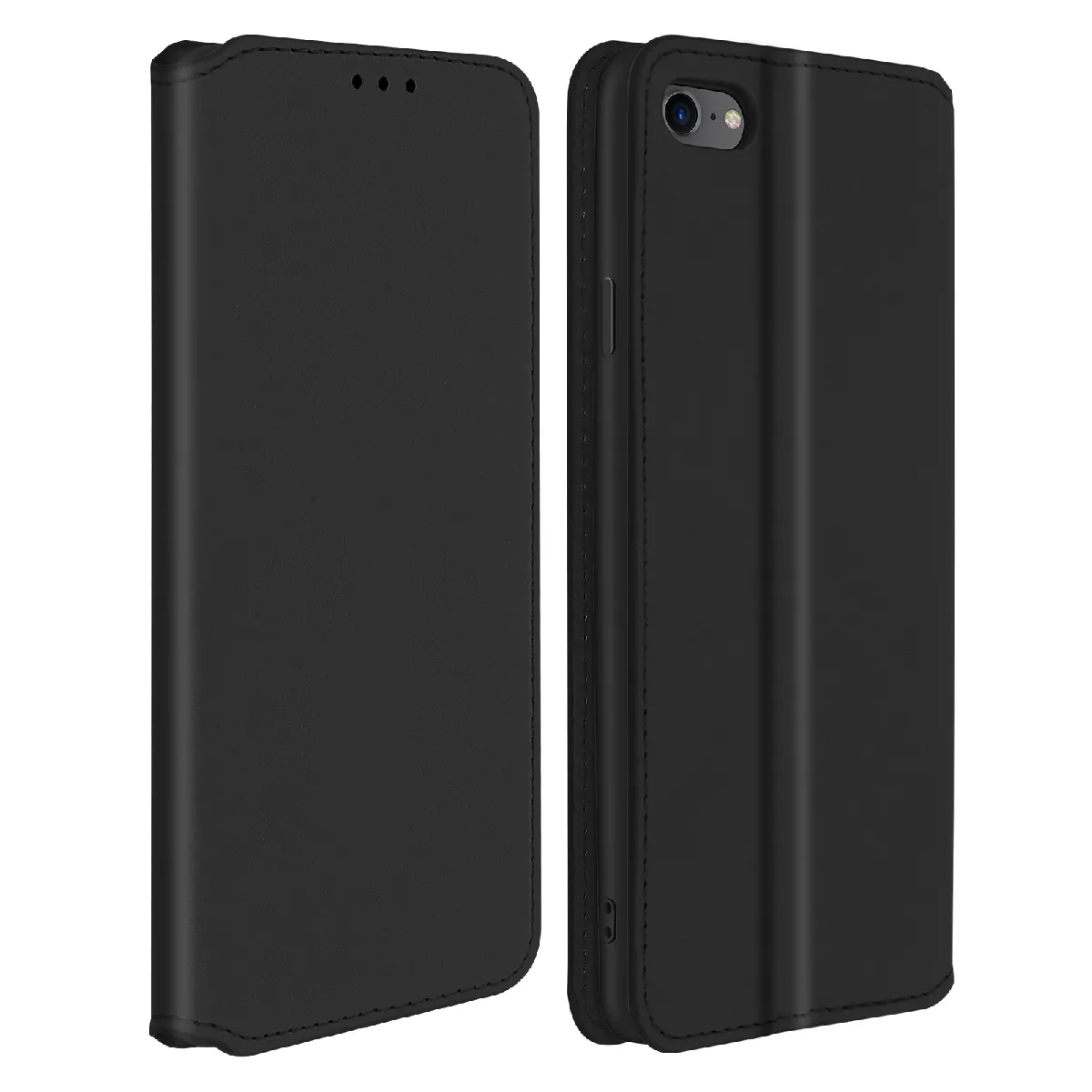 Avizar Noir Housse Pour Iphone Se 2022 / 2020 Et 8 / 7 Portefeuille Fonction Support