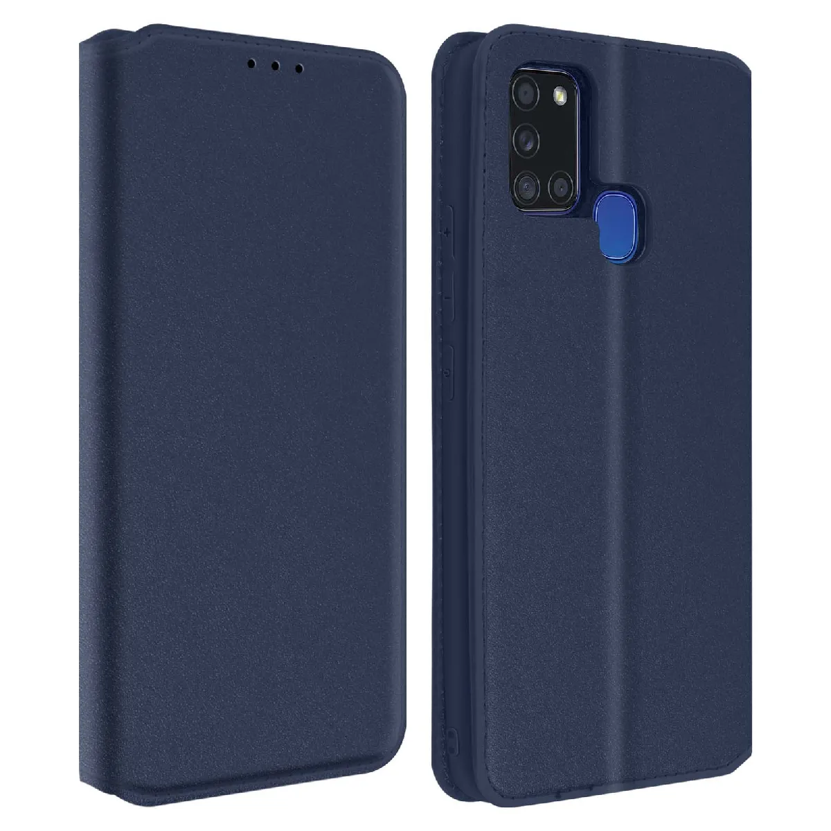 Avizar Bleu Housse Pour Samsung Galaxy A21s Étui Folio Portefeuille Fonction Support Nuit