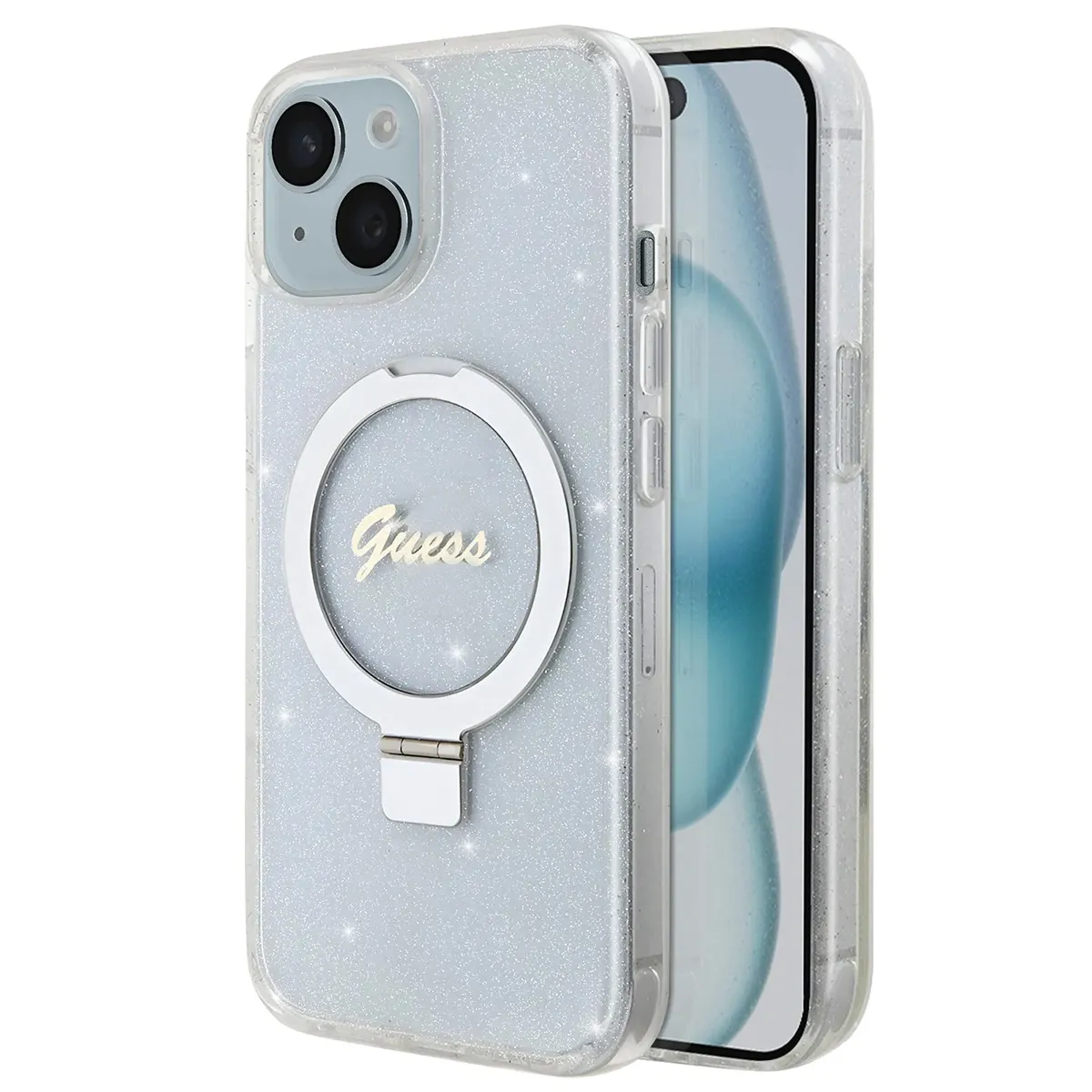 Guess - Coque Magsafe pour iPhone 15 Plus - Ring Stand - Transparent - Image 2