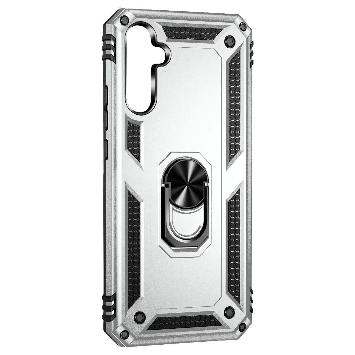 Avizar Argent Coque Pour Samsung Galaxy A54 5G Hybride Bague Magnétique Série Armoring