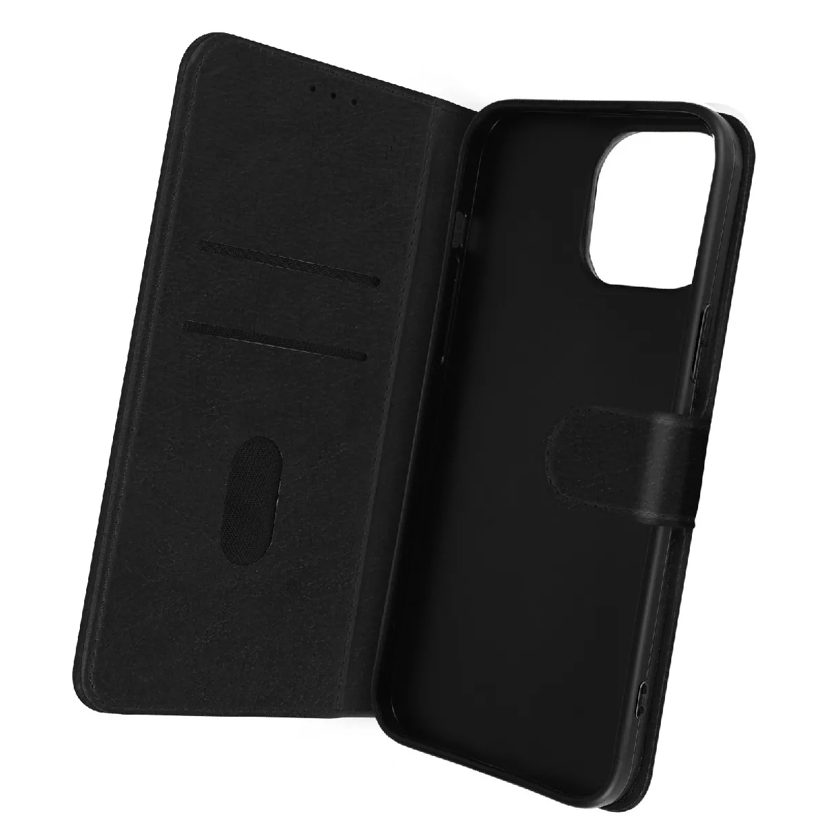 Avizar Noir Housse Pour Iphone 14 Pro Clapet Portefeuille Fonction Support Vidéo