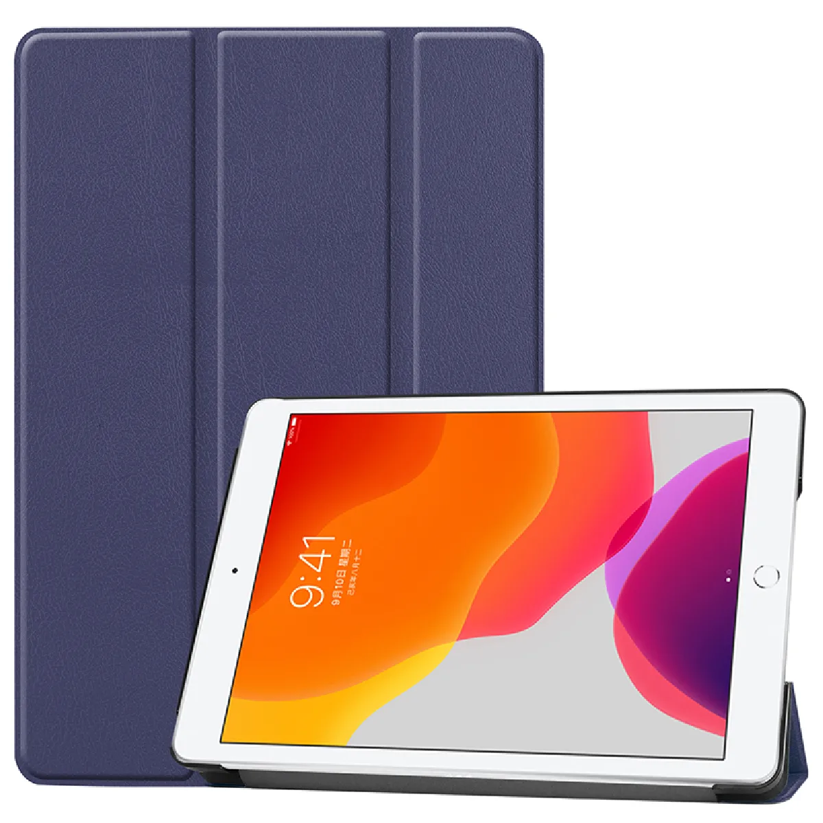 Xeptio Bleu Étui Tablette Pliable Avec Support Pour Apple Ipad 10,2 2019 - Marine