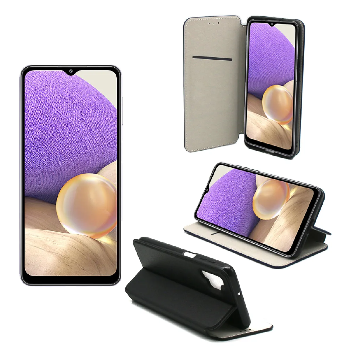 Xeptio Noir Étui Portefeuille Samsung Galaxy A32 5G