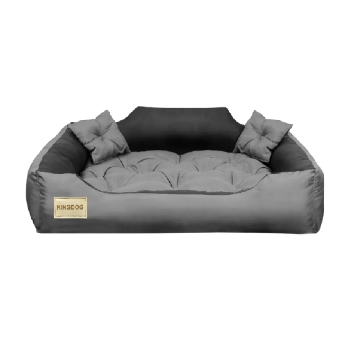 Meilleurs prix pour KingDog Lit pour chien et chat - Microfibre Gris-Noir
