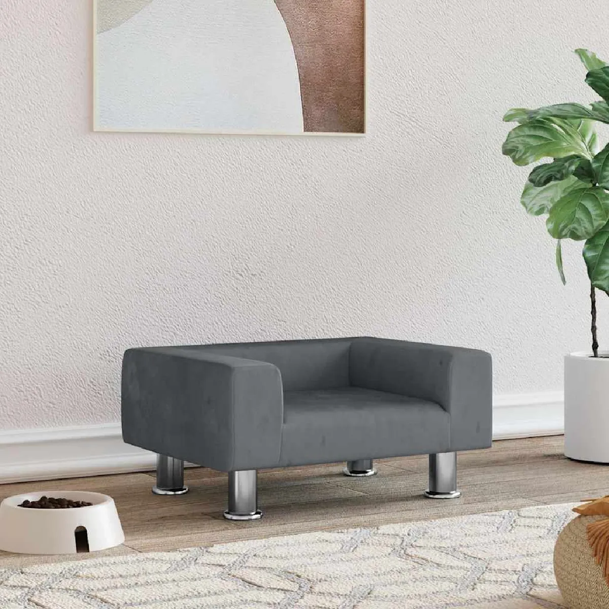 vidaXL Lit pour chien gris foncé - 50x40x26,5 cm