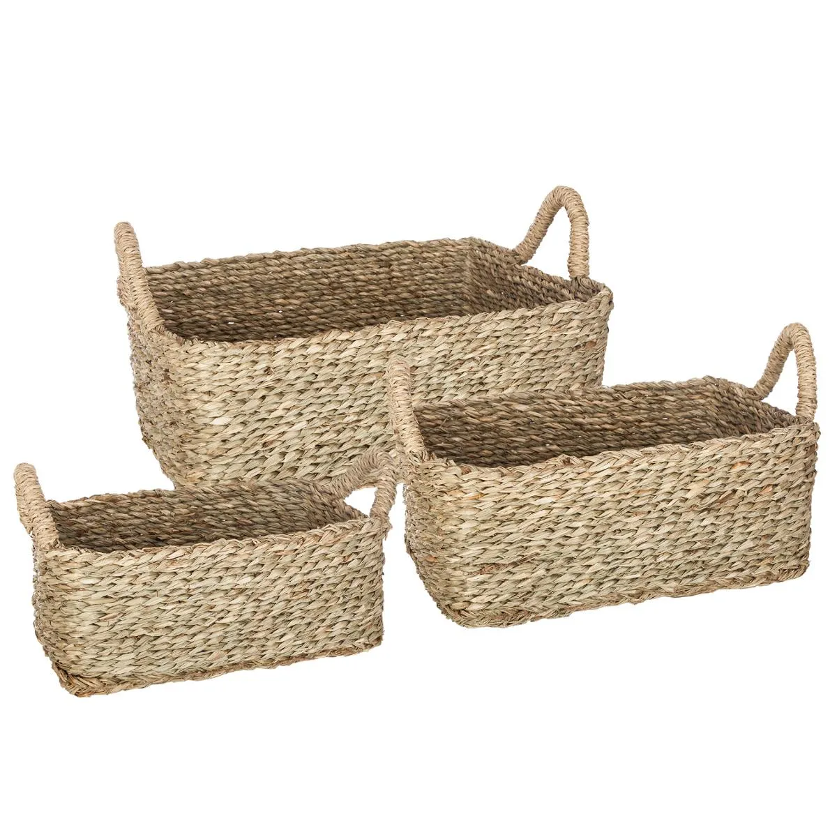 ATMOSPHERA - Lot de 3 Paniers de Rangement - Seagrass - 36 cm - Naturel - Image 2