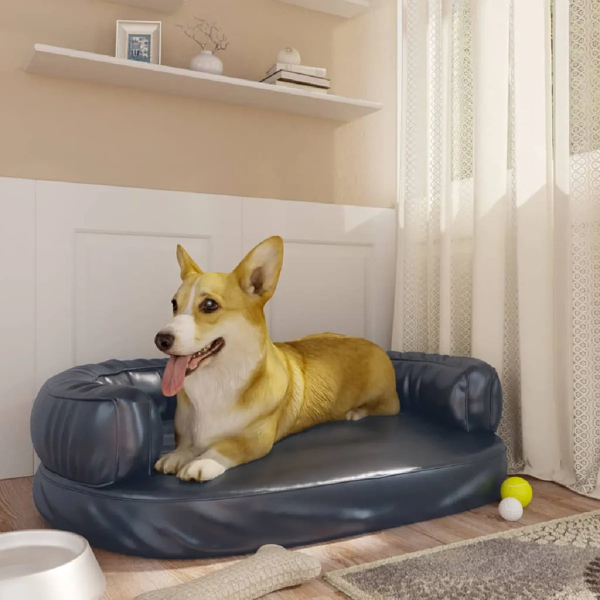 Vidaxl Lit pour chien - Haba - Ergonomique - Similicuir - 75x53cm