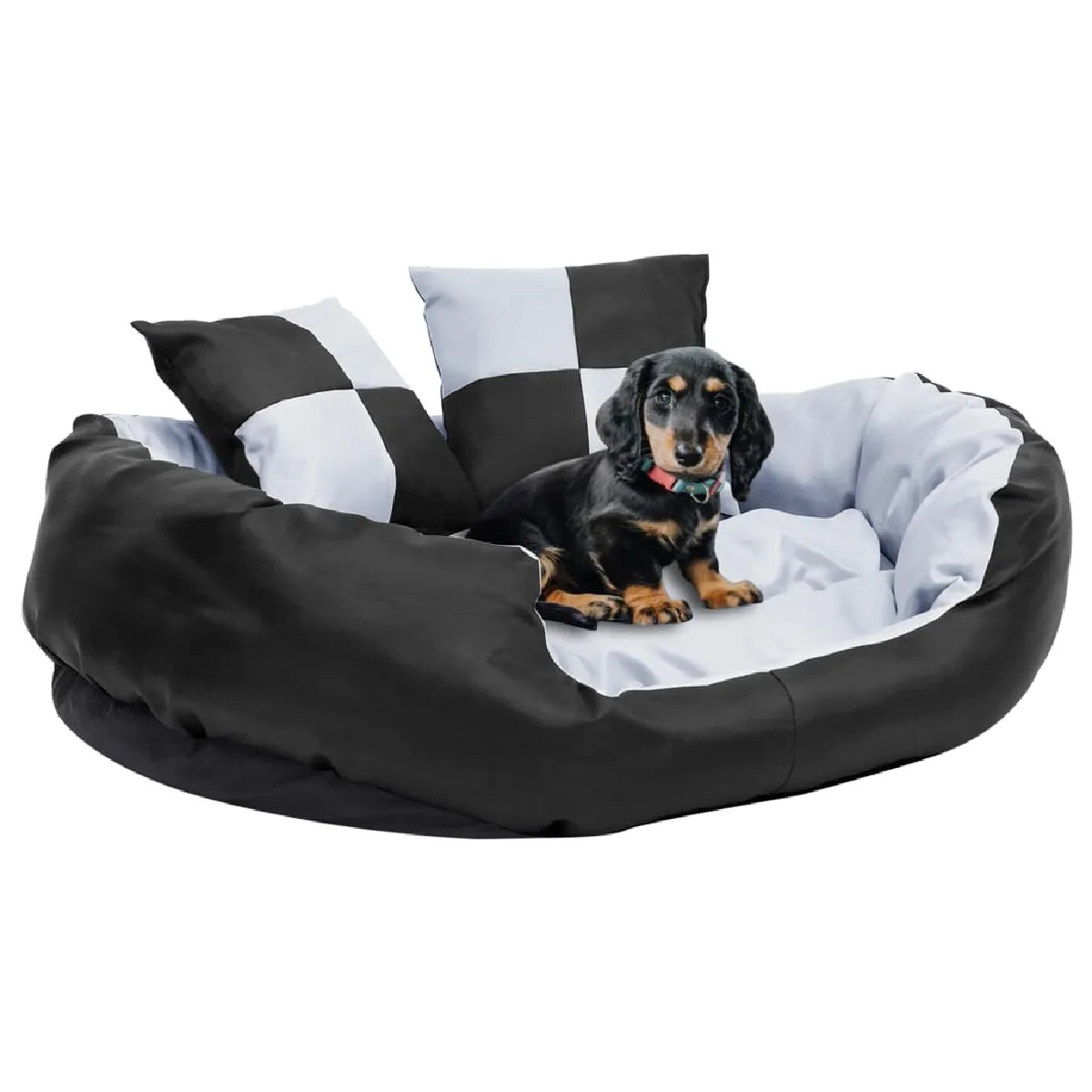 vidaXL Coussin réversible - Gris et noir 85x70x20 cm vidaXL Coussin réversible - Gris et noir 85x70x20 cm