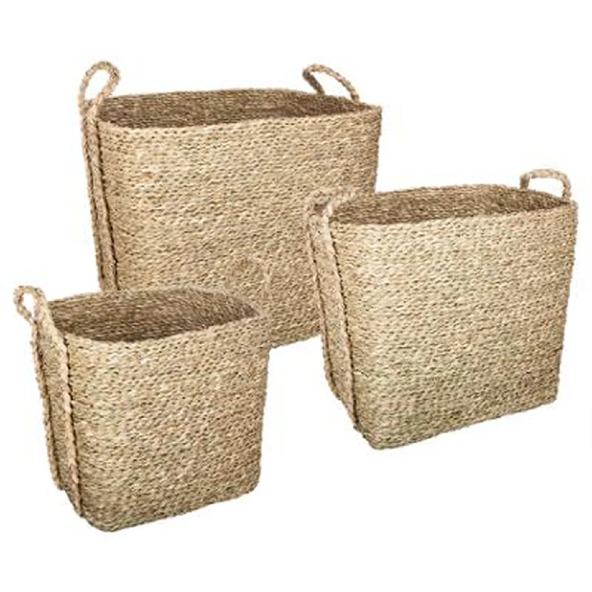 Pegane Lot De 3 Paniers De Rangement En Osier - Naturel