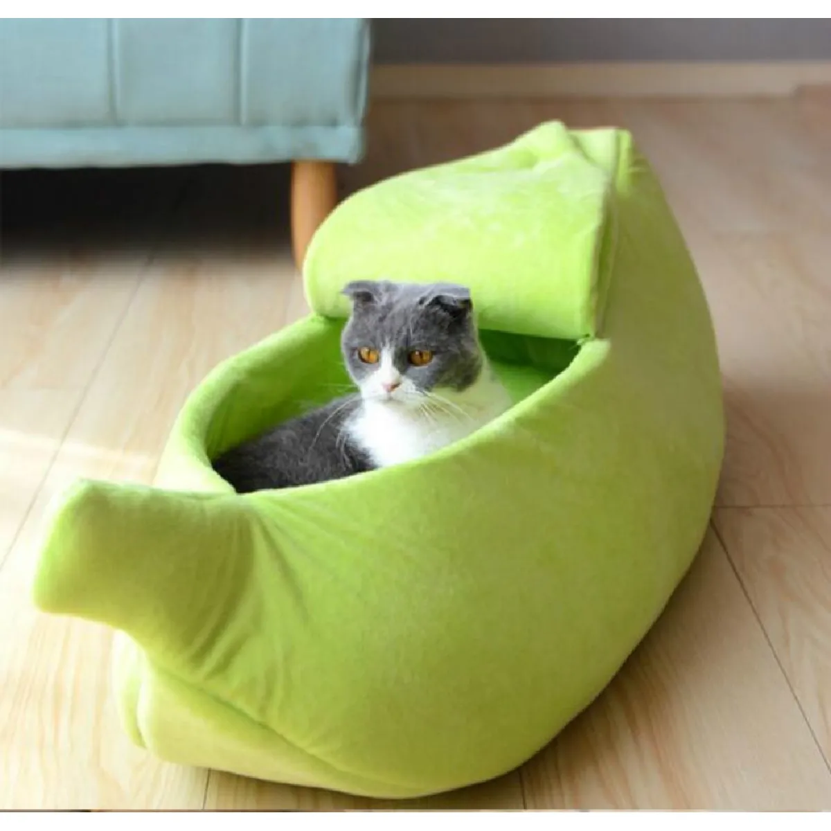 Meilleurs prix pour Panier pour chien ou Chat Coussin Creative Banana Shape Litter Cat Winter Warm animaux de compagnieTaille XL Vert