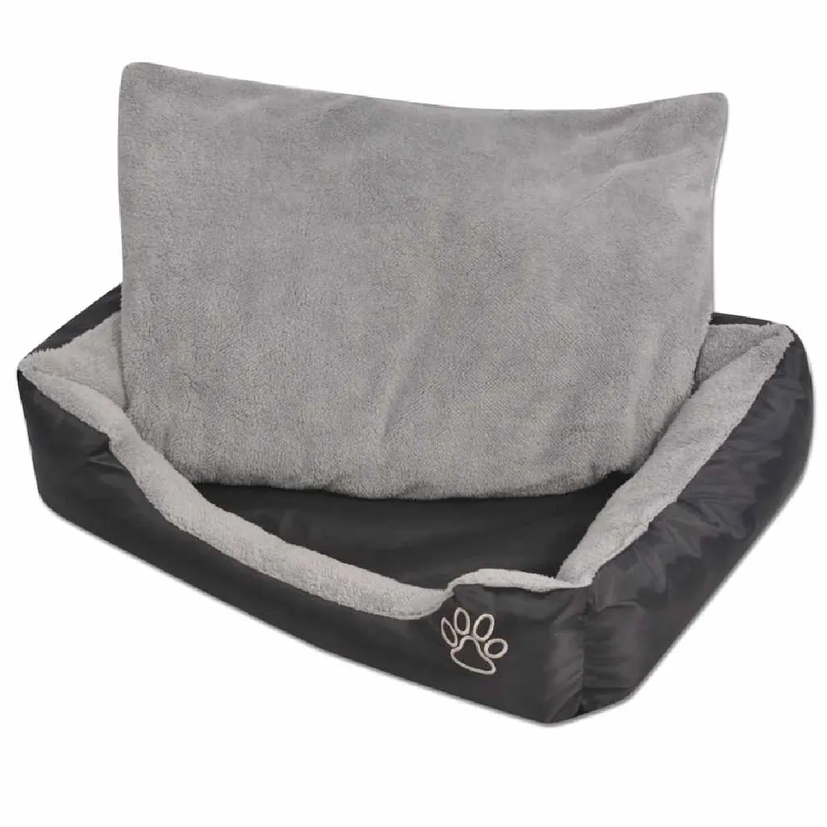 vidaXL Lit pour chiens avec coussin rembourré Taille M Noir