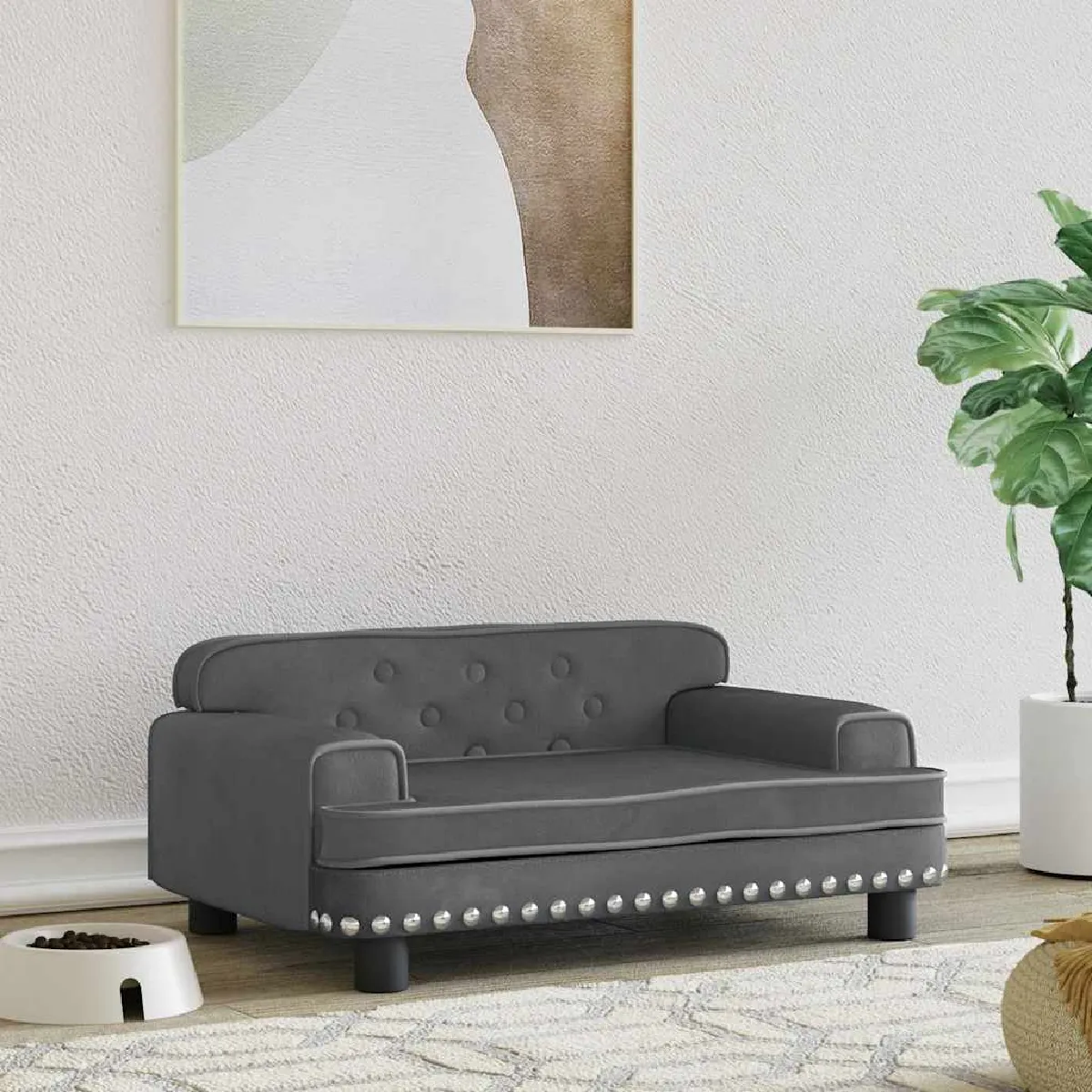 Vidaxl Lit pour chien gris foncé - 70x45x30 cm