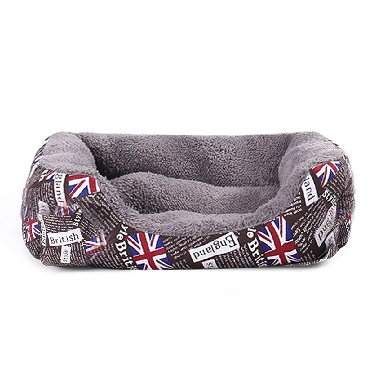 Meilleurs prix pour Panier pour chien Coussin Tapis de en peluche pour chien, chenil, chaud et chaleureux, drapeau national, taille: S, 43 × 32 × 10 cm (café)