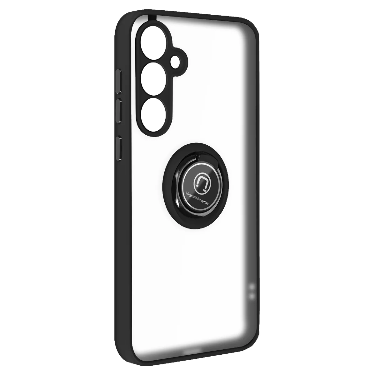 Avizar Noir Coque Pour Samsung Galaxy A55 Bague Métallique Fonction Support