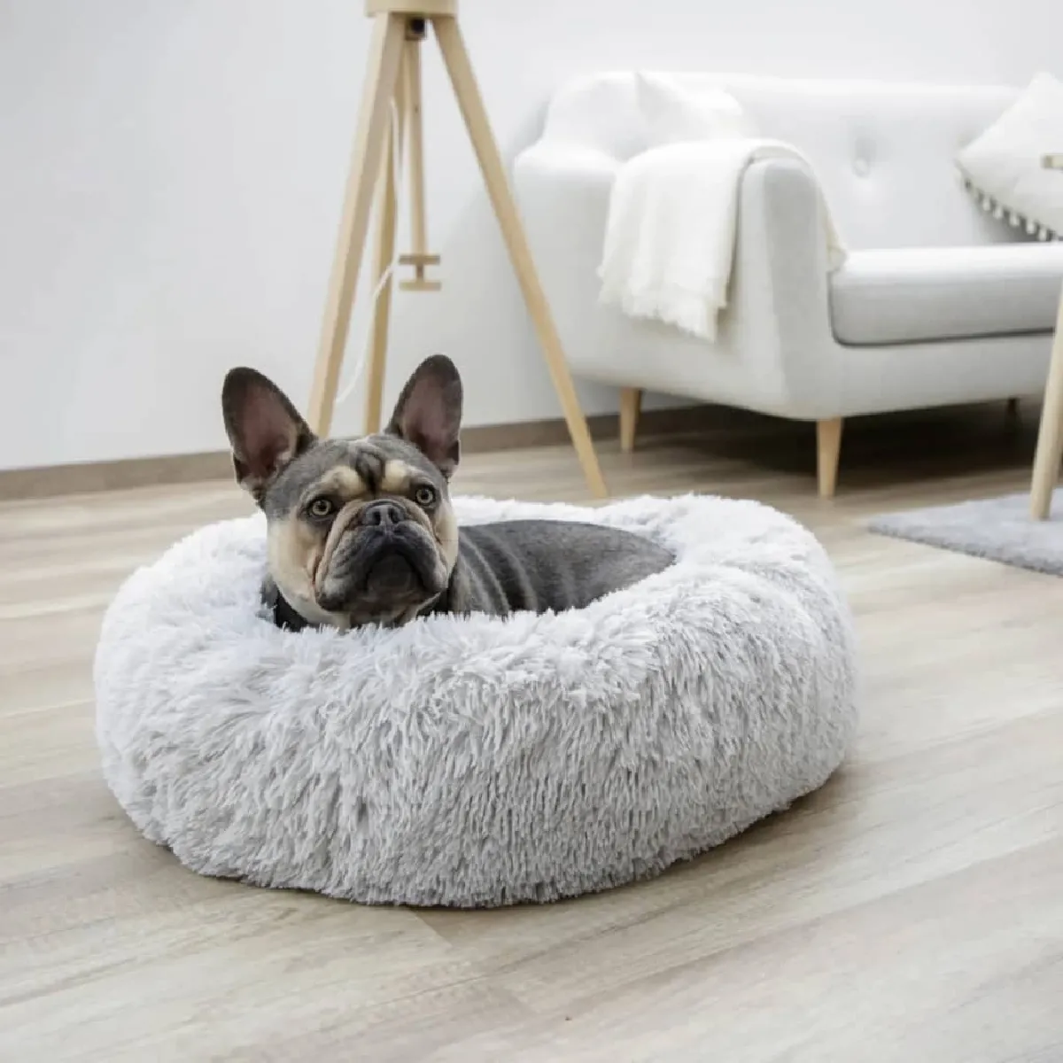 Kerbl Lit douillet pour chien Fluffy Gris clair
