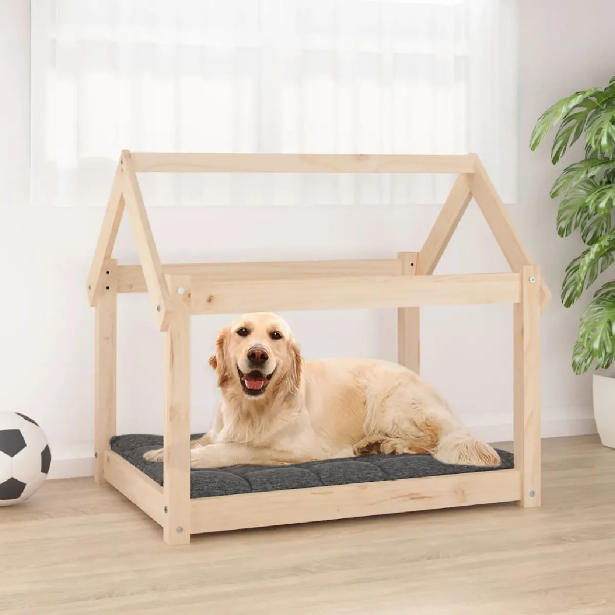 vidaXL Lit chien bois de pin 81x60x70 cm - vue 2