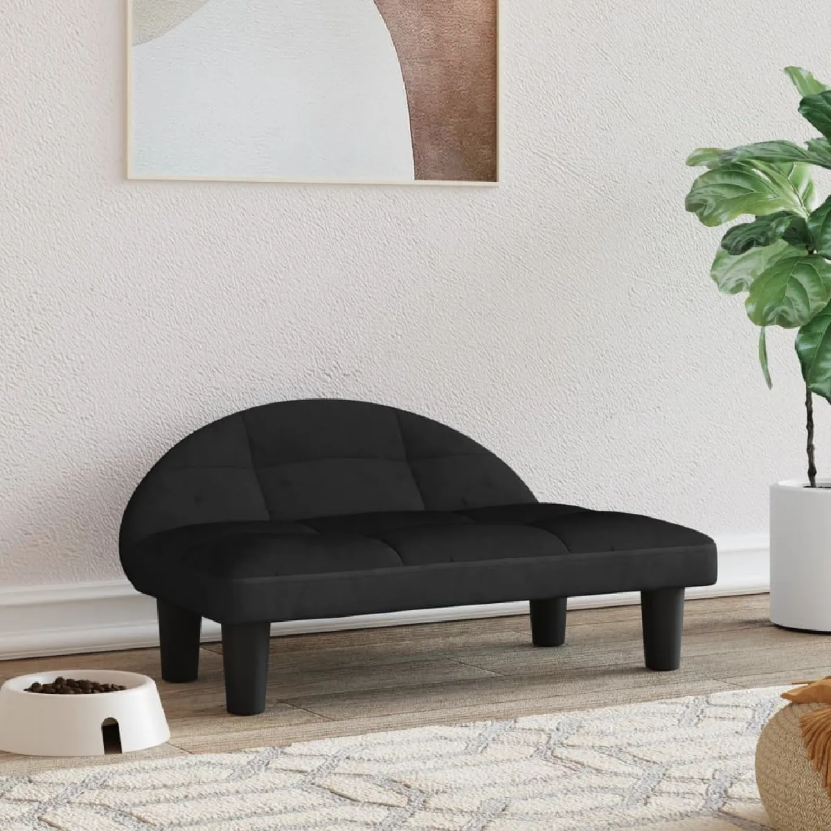 vidaXL Lit pour chien - Noir