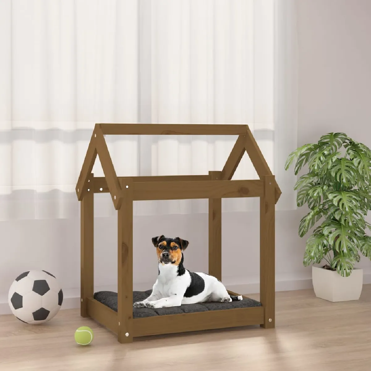 Vidaxl Lit pour chien - Marron miel Marron - vue 1