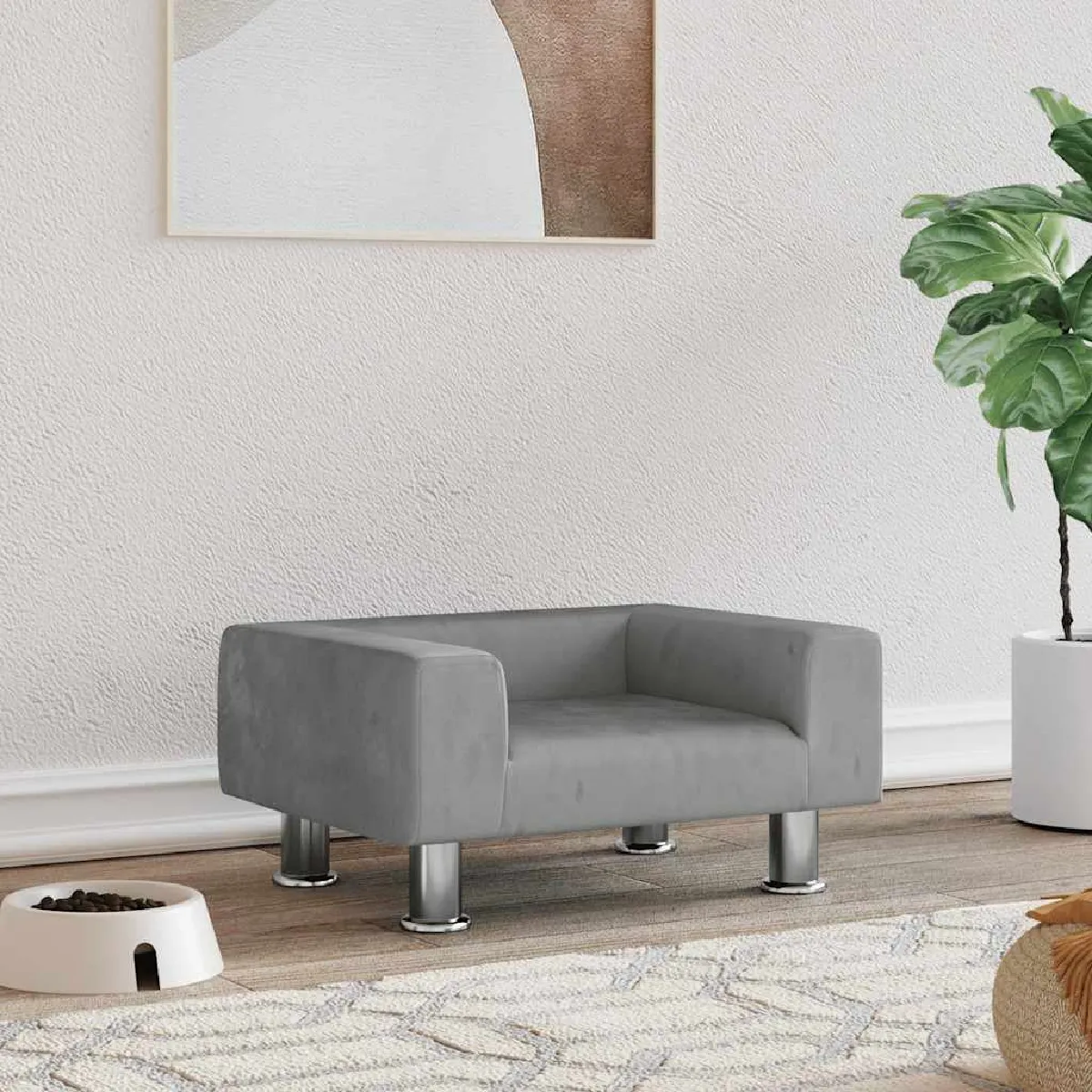 vidaXL Lit pour chien - Gris clair