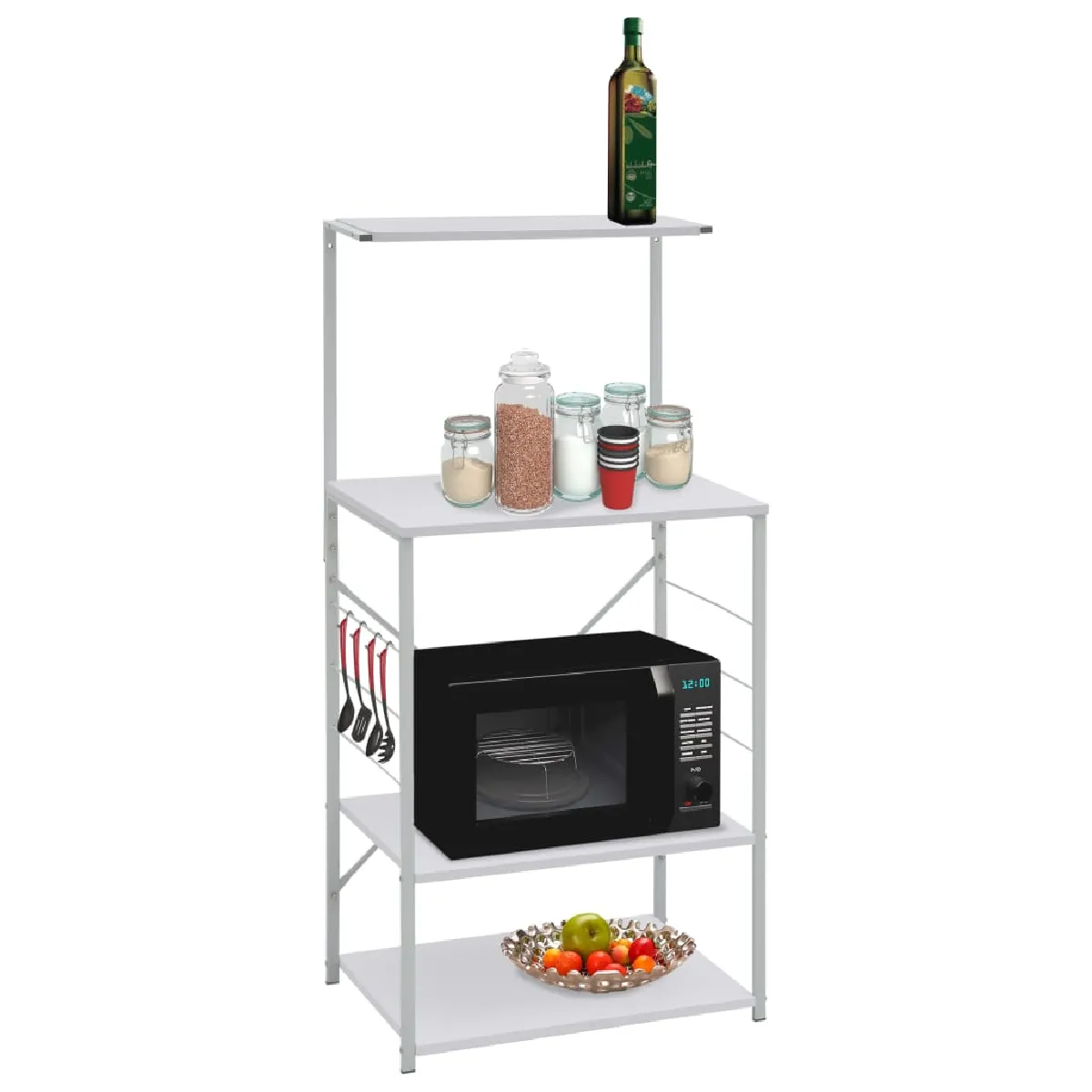 Vidaxl Armoire à micro-ondes 60x39.6x123 cm Blanc - vue 2