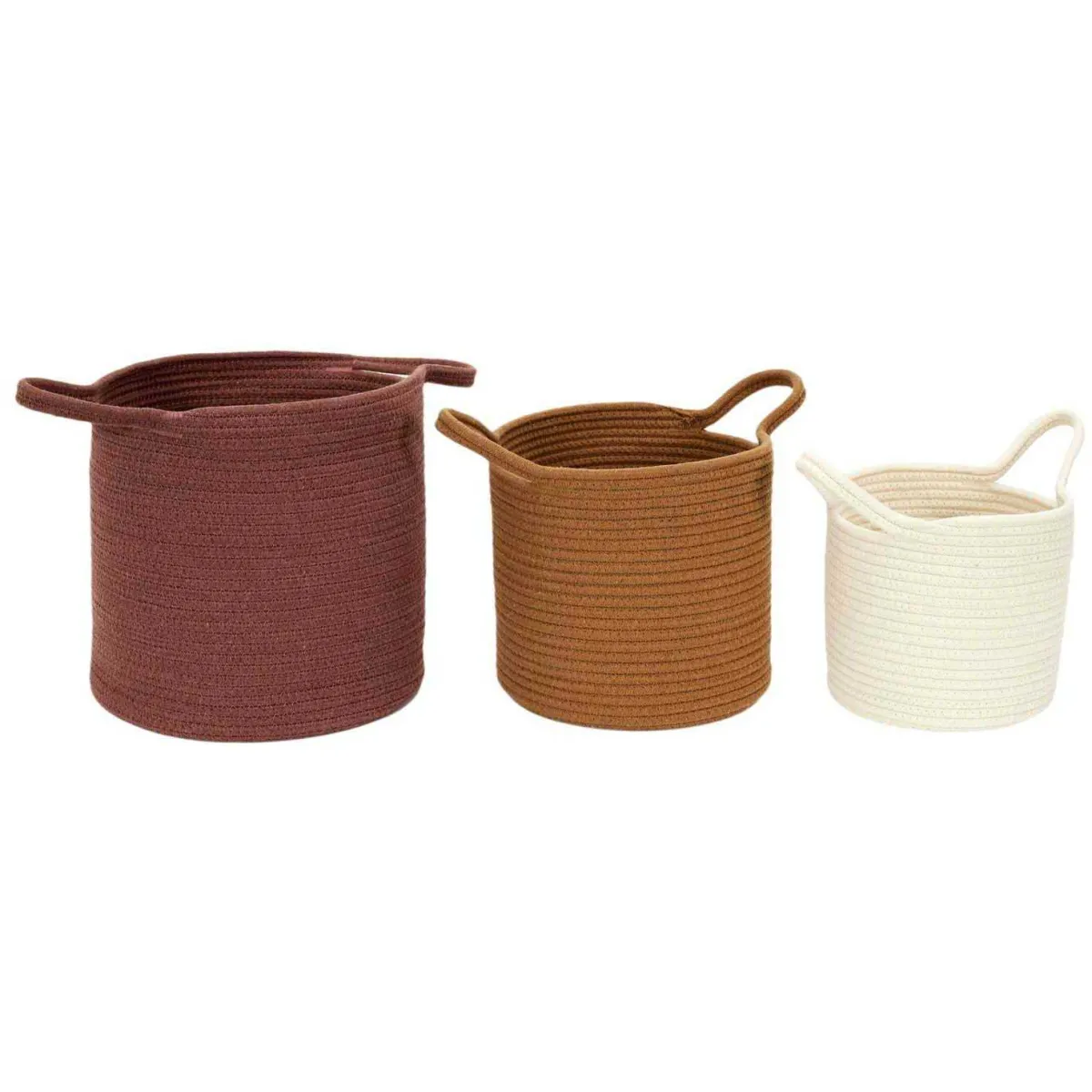 Non Communiqué Multicolore Panier En Coton Nature (Lot De 3) - Image 3