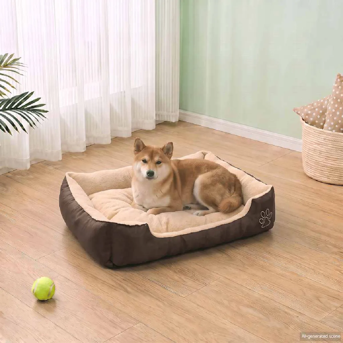 vidaXL Lit chaud pour chiens avec coussin rembourrée L