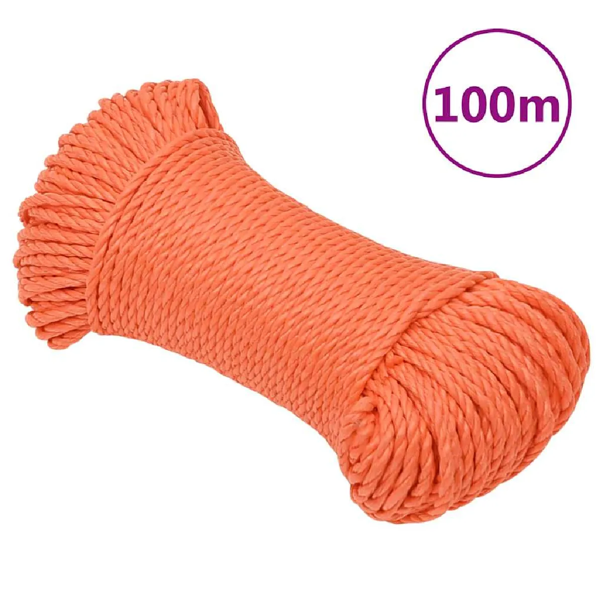 Vidaxl Orange Corde De Travail - 6 Mm 100 M