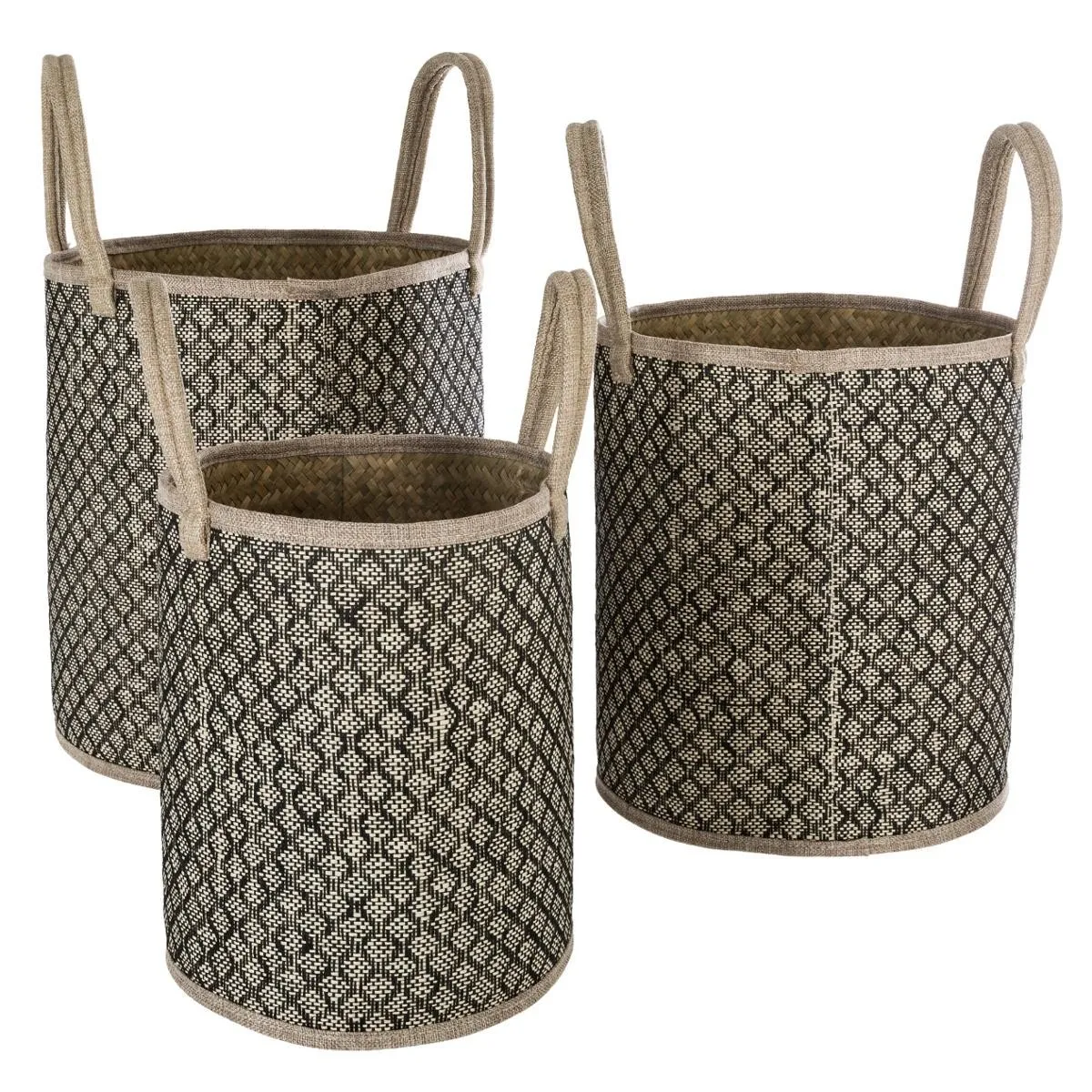 Pegane Marron Set De 3 Paniers En Osier