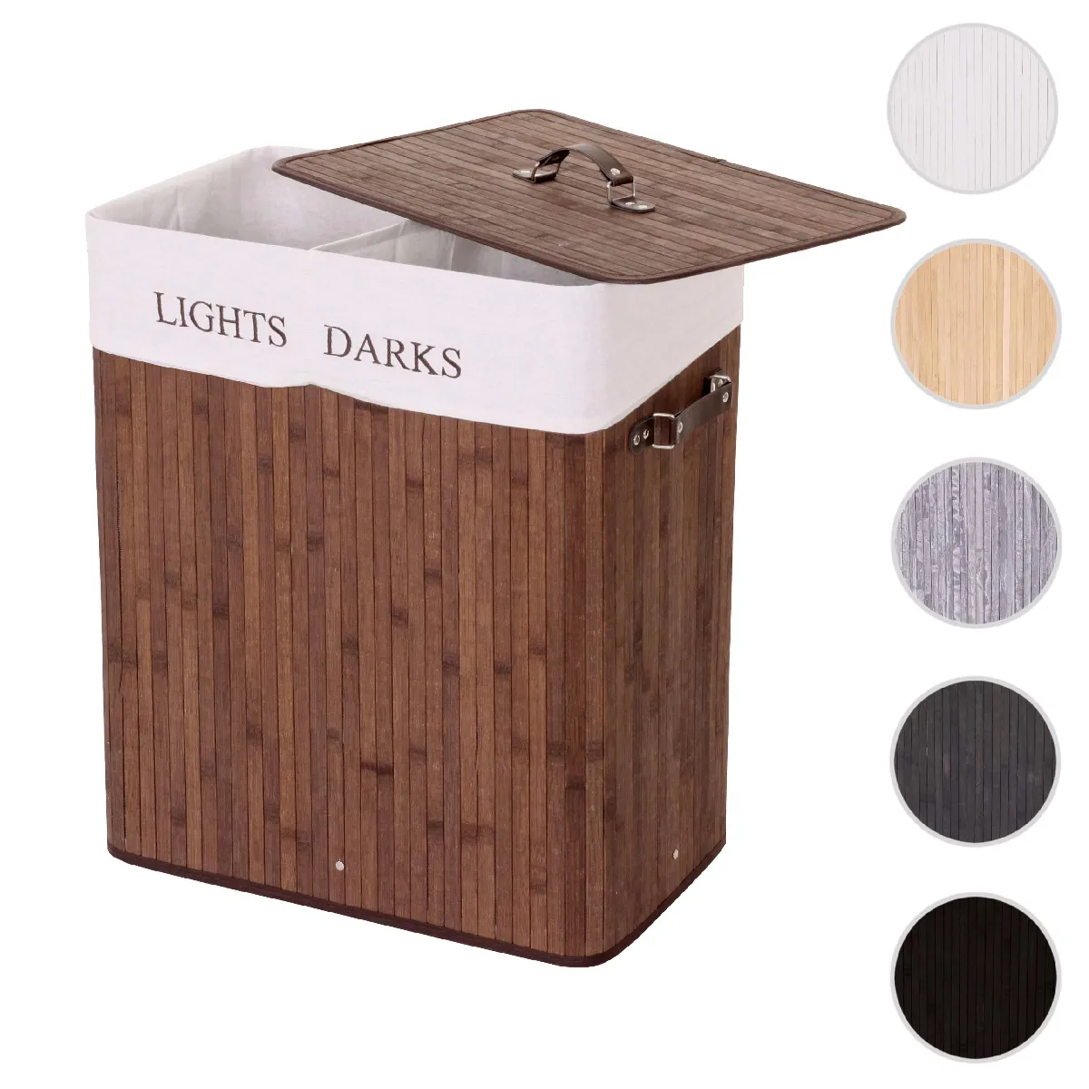 Mendler Marron Corbeille À Linge Bambou