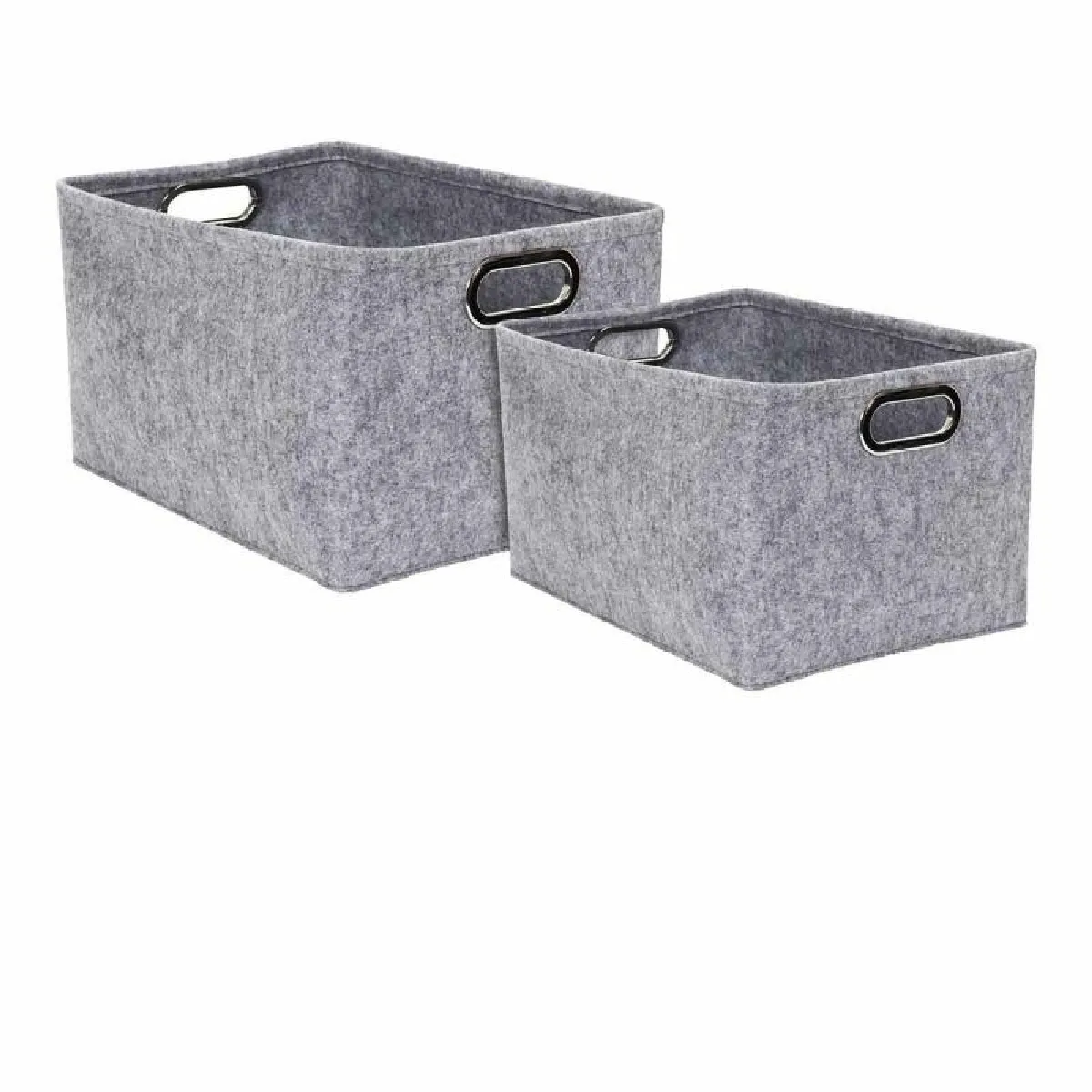 Non Communiqué Gris Lot De 2 Paniers De Rangement "Anses" 40Cm - Image 2