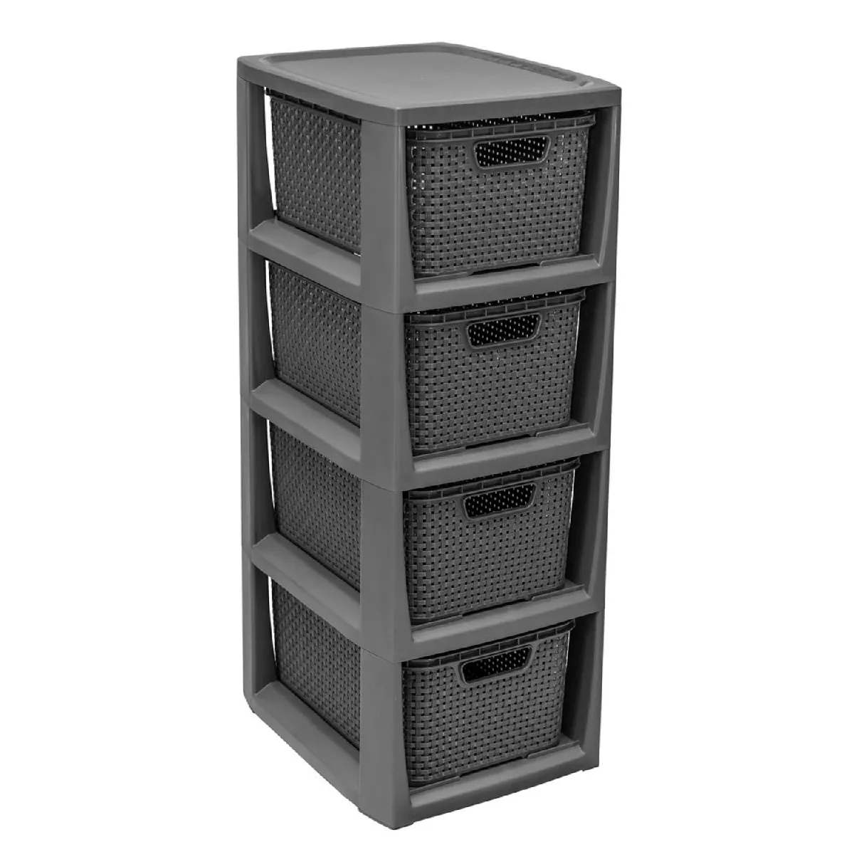 Branq étagère 4 paniers de rangement - Anthracite