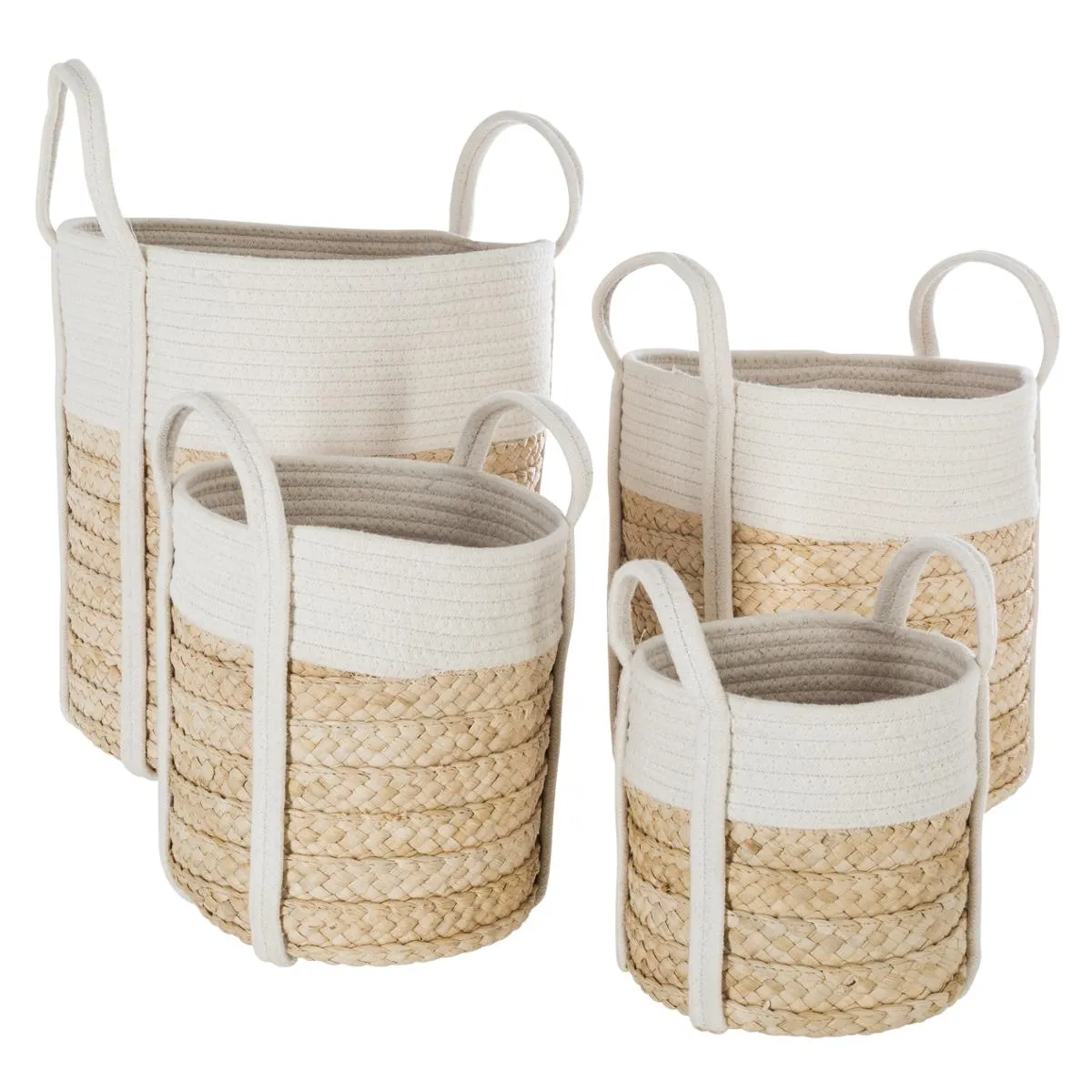 Atmosphera Blanc Panier De Rangement Coton