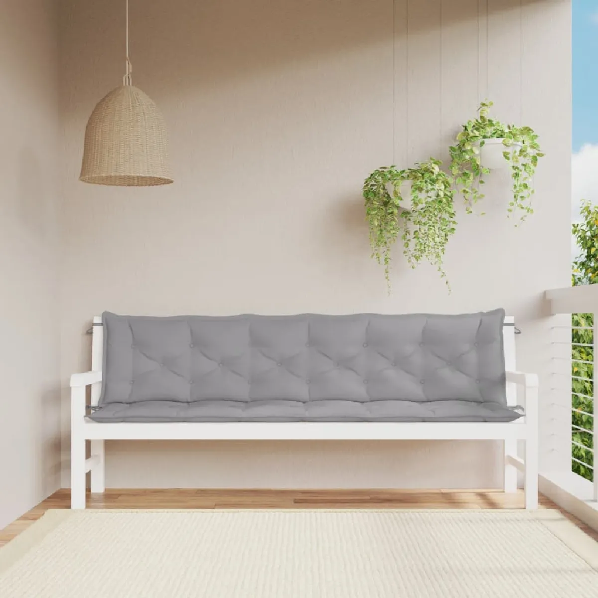 VidaXL Coussins Banc Jardin Lot de 2 200x50 cm - vue 2