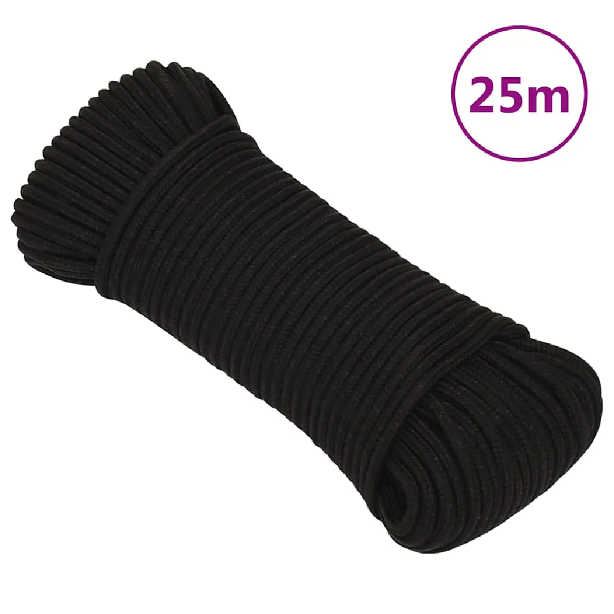 Vidaxl Noir Corde De Travail 4 Mm X 25 M
