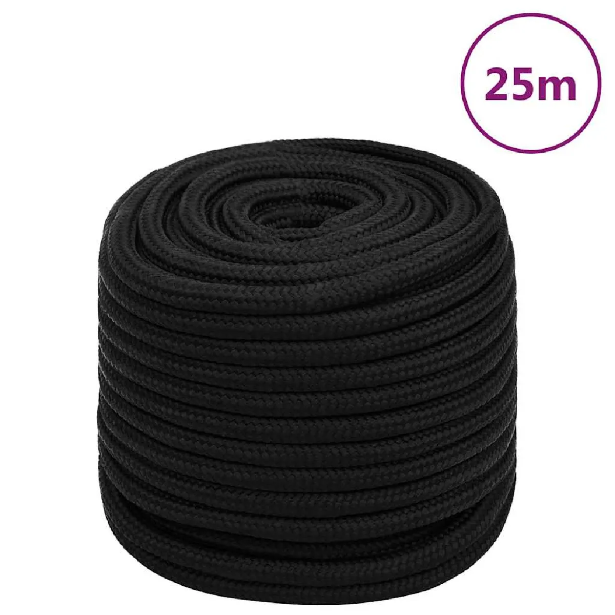 Vidaxl Noir Corde De Travail 16 Mm 25 M Polyester - Image 2